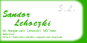 sandor lehoczki business card